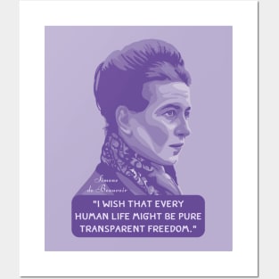 Simone de Beauvoir Portrait and Quote Posters and Art